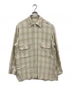 YOKEヨーク）の古着「OVERSIZED OPEN COLLAR SHIRT/オーバーサイズオープンカラーシャツ/オープンカラーシャツ/シャツ/YK22SS0329SH/メンズシャツ」｜ベージュ