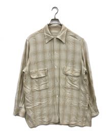 YOKE（ヨーク）の古着「OVERSIZED OPEN COLLAR SHIRT/オーバーサイズオープンカラーシャツ/オープンカラーシャツ/シャツ/YK22SS0329SH/メンズシャツ」｜ベージュ