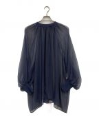 HYKEハイク）の古着「SHIRRED CHIFFON TOP/シアーブラウス/211-15133-013」｜ネイビー