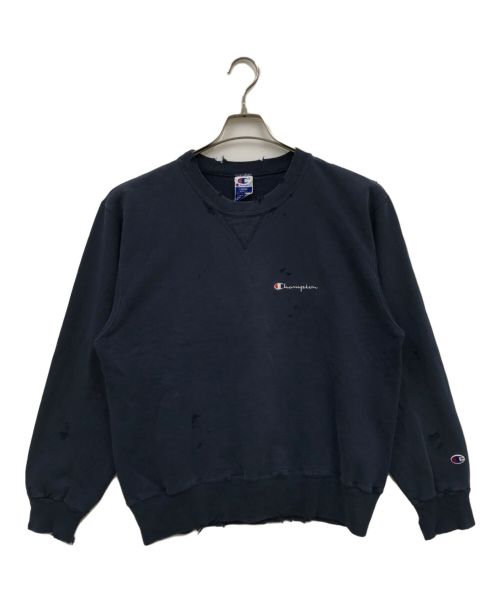 Champion（チャンピオン）Champion (チャンピオン) ダメージ90sボロスウェット/ボロスウェット/90年代/90s/スウェット/古着/ヴィンテージ/ｳﾞｨﾝﾃｰｼﾞチャンピオン/27102-3012 ネイビー サイズ:Lの古着・服飾アイテム