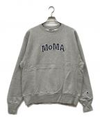 Champion REVERSE WEAVE×MoMAチャンピオン リバース ウィーブ×モマ）の古着「MOMA刺繍リバースウィーブスウェット」｜グレー×ネイビー