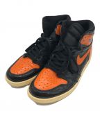 NIKEナイキ）の古着「JORDAN 1 RETRO HIGH OG 555088-028 【SHATTERED BACKBOARD 3.0】」｜ブラック×オレンジ