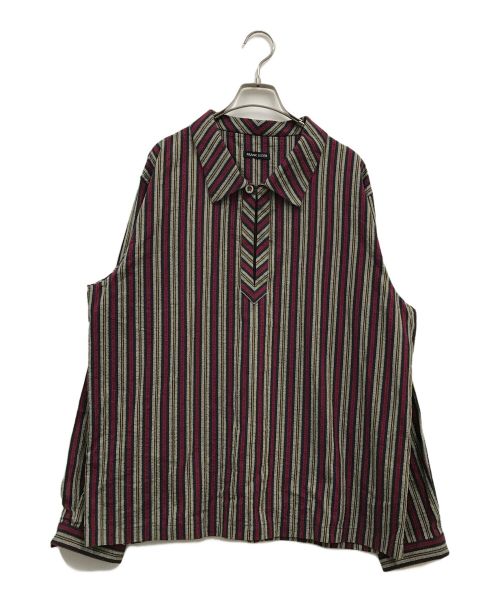 FRANK LEDER（フランクリーダー）FRANK LEDER (フランクリーダー) BAVARIAN MULTI STRIPED COTTON ALPINE DAIRYMAN SHIRT WITH SCARF/0716006/シャツ ネイビー×レッド サイズ:Ｌの古着・服飾アイテム