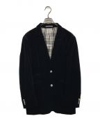 BURBERRY BLACK LABELバーバリーブラックレーベル）の古着「ベロア2Bジャケット/BME64-583-29」｜ネイビー