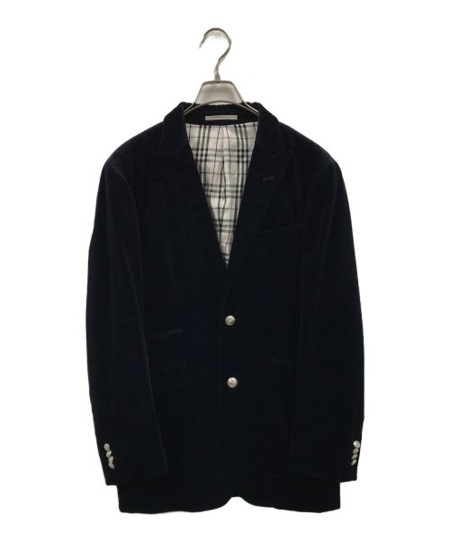 BURBERRY BLACK LABEL（バーバリーブラックレーベル）BURBERRY BLACK LABEL (バーバリーブラックレーベル) ベロア2Bジャケット/BME64-583-29 ネイビー サイズ:Lの古着・服飾アイテム