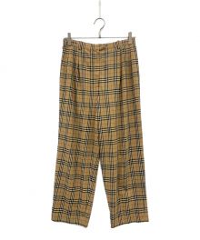 Burberry's（バーバリーズ）の古着「ヴィンテージノヴァチェックタックパンツ/レディースパンツ」｜ベージュ