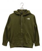 THE NORTH FACEザ ノース フェイス）の古着「Square Logo FullZip/スクエアロゴジップパーカー/ジップパーカー//NT62132/パーカー/フーディー」｜カーキ