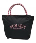 NOMADISノマディス）の古着「NOMADISロゴリバーシブル ミニ トートバッグ/リバーシブルバッグ」｜ブラック×ピンク