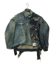 Maison MIHARA YASUHIRO（メゾン ミハラ ヤスヒロ）の古着「Draped Denim Jacket/リメイクジャケット/再構築ジャケット/デニムジャケット/A08BL022」｜インディゴ