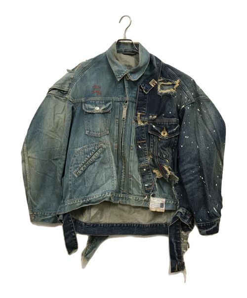 Maison MIHARA YASUHIRO（メゾン ミハラ ヤスヒロ）Maison MIHARA YASUHIRO (メゾン ミハラ ヤスヒロ) Draped Denim Jacket/リメイクジャケット/再構築ジャケット/デニムジャケット/A08BL022 インディゴ サイズ:44の古着・服飾アイテム