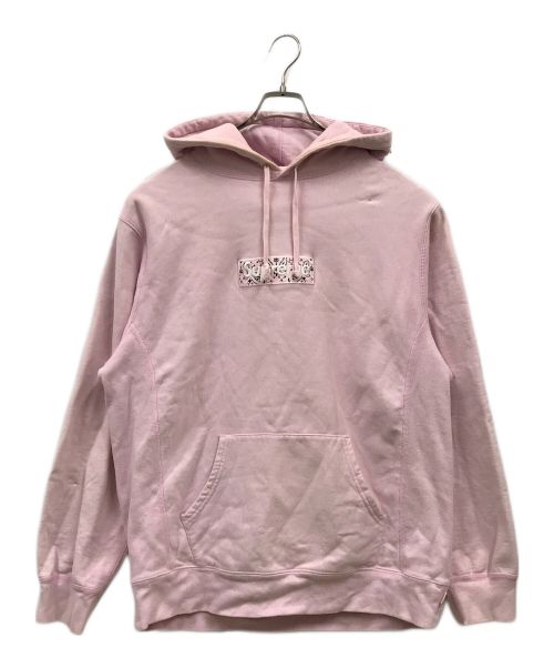 SUPREME（シュプリーム）SUPREME (シュプリーム) Bandana Box Logo Hooded Sweatshirt/バンダナボックスロゴパーカー/バックスロゴパーカー/19AW ピンク サイズ:XLの古着・服飾アイテム