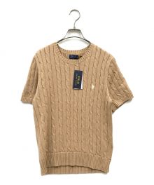 POLO RALPH LAUREN（ポロ・ラルフローレン）の古着「半袖ケーブルニット/S/Sケーブルニット/ニット/ケーブルニット/半袖ニット/WMPOSWENC020798」｜ブラウン