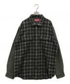 SUPREMEシュプリーム）の古着「23AW Houndtooth Plaid Flannel Shirt/フランネルシャツ/シャツ/AW」｜グレー