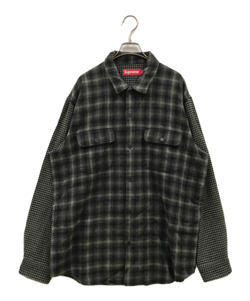 SUPREME（シュプリーム）Supreme (シュプリーム) 23AW Houndtooth Plaid Flannel Shirt/フランネルシャツ/シャツ/AW グレー サイズ:Lの古着・服飾アイテム