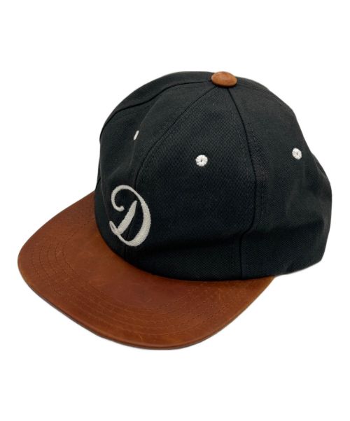 THE.H.W.DOG&CO（ザエイチダブリュードッグアンドコー）THE.H.W.DOG&CO (ザエイチダブリュードッグアンドコー) 2TONE LEATHER COTTON CAP/キャップ ブラック×ブラウンの古着・服飾アイテム