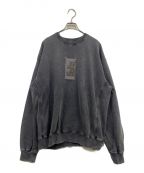 THE BLACK EYE PATCHブラックアイパッチ）の古着「HANDLE CREW PIGMENT DYED SWEAT/スウェット/+ガーメントダイ/スウェット/ 取扱注意」｜グレー