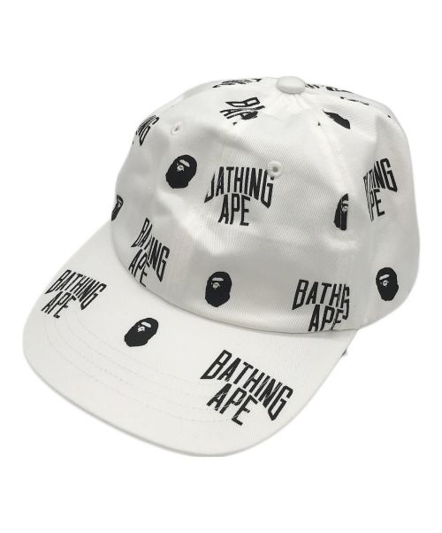 A BATHING APE（アベイシングエイプ）A BATHING APE (アベイシングエイプ) モノグラムキャップ/001CPD801009X ホワイトの古着・服飾アイテム