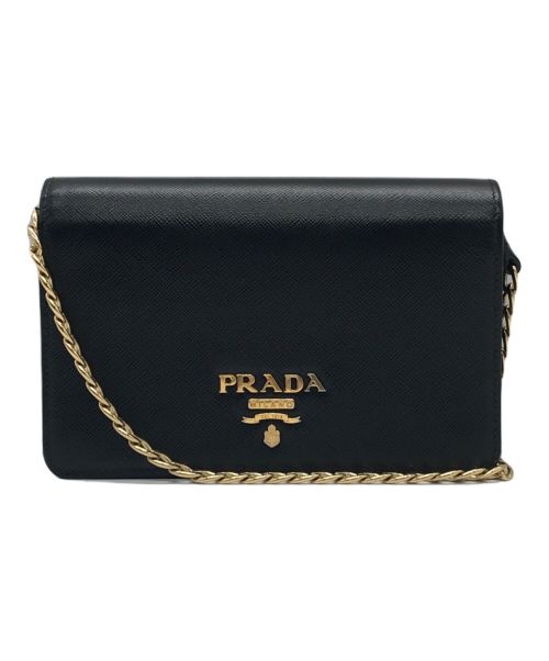 PRADA（プラダ）PRADA (プラダ) チェーンショルダーバッグ ブラックの古着・服飾アイテム