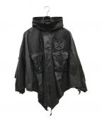 AVIREXアヴィレックス）の古着「WR LIGHT LEATHER PONCHO/6191062」｜ブラック