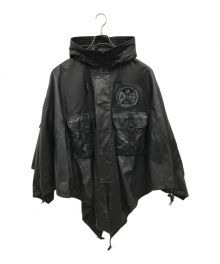 AVIREX（アヴィレックス）の古着「WR LIGHT LEATHER PONCHO/6191062」｜ブラック