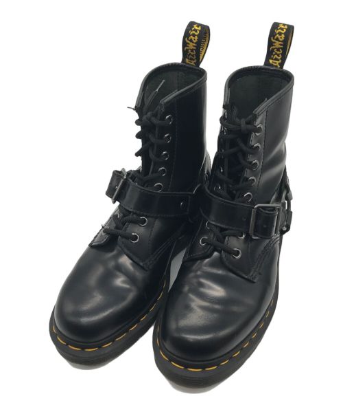 Dr.Martens（ドクターマーチン）Dr.Martens (ドクターマーチン) HARNESS 8EYE BOOT ブラック サイズ:38の古着・服飾アイテム