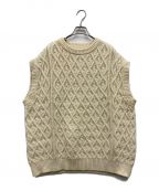 AURALEEオーラリー）の古着「HARD TWIST MERINO ARAN KNIT VEST」｜ベージュ