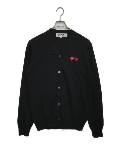 PLAY COMME des GARCONS（プレイ コムデギャルソン）PLAY COMME des GARCONS (プレイ コムデギャルソン) PLAY COMME des GARCONS/ダブルハートカーディガン/AZ-N058 ブラック サイズ:Lの古着・服飾アイテム