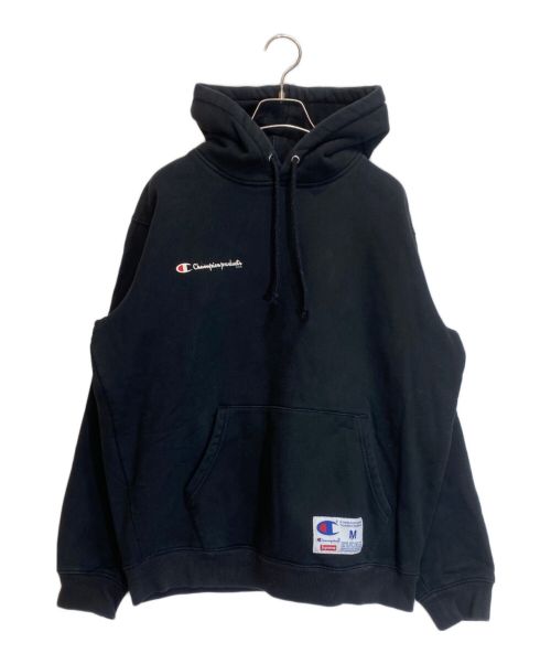 Champion（チャンピオン）Champion (チャンピオン) Supreme (シュプリーム) プルオーバーパーカー/Hooded Sweatshirt ブラック サイズ:Mの古着・服飾アイテム