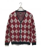 Needlesニードルズ）の古着「Mohair Cardigan - Diamond/NS280」｜レッド×ネイビー