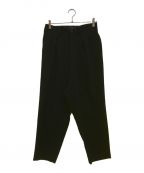 Y'sワイズ）の古着「WOOL GABARDINE TAPERED DOUBLE PLEATED PANTS/YJ-P18-100」｜ブラック