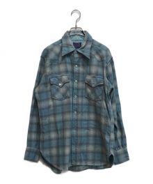 PENDLETON（ペンドルトン）の古着「70'sヴィンテージウエスタンシャツ」｜ブルー