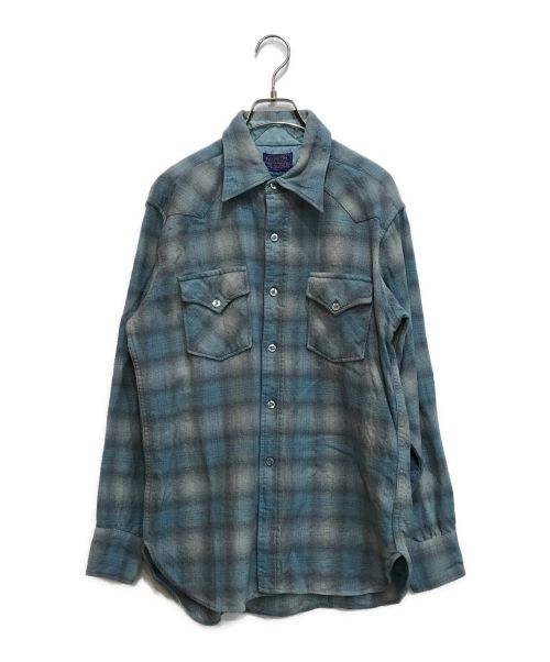 PENDLETON（ペンドルトン）PENDLETON (ペンドルトン) 70'sヴィンテージウエスタンシャツ ブルー サイズ:Lの古着・服飾アイテム