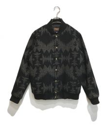 PENDLETON（ペンドルトン）の古着「ネイティブ柄 ブランケット バーシティジャケット」｜ブラック