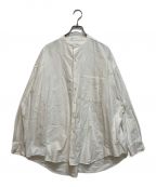 Graphpaperグラフペーパー）の古着「Oxford Oversized Band Collar Shirt/GM213-50137B/バンドカラーシャツ」｜ホワイト