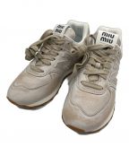 NEW BALANCE×MIU MIUニューバランス×ミュウミュウ）の古着「574 'Vintage-Effect Nappa'/5E946D-3H02」｜ベージュ