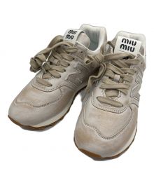 NEW BALANCE×MIU MIU（ニューバランス×ミュウミュウ）の古着「574 'Vintage-Effect Nappa'/5E946D-3H02」｜ベージュ