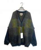 YOKEヨーク）の古着「SQUARE PANNEL MOHAIR CARDIGAN/YK23FW0590S」｜グリーン