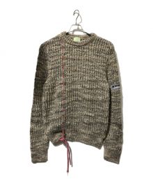 ARIES（アリーズ）の古着「drawstring cord knit sweater　ドローストリングコードニットセーター」｜ベージュ