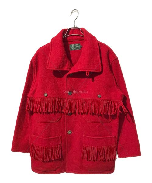 RALPH LAUREN COUNTRY（ラルフローレンカントリー）RALPH LAUREN COUNTRY (ラルフローレンカントリー) フリンジウールジャケット レッド サイズ:9の古着・服飾アイテム