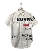 BURBERRY LONDONバーバリーロンドン）の古着「ショートスリーブホースフェリープリントシャツ」｜ホワイト
