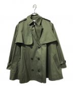 CLANEクラネ）の古着「SHORT FLARE TRENCH COAT」｜オリーブ