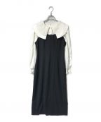 HER LIP TOハーリップトゥ）の古着「Galerie Pearl Collar Dress」｜ブラック