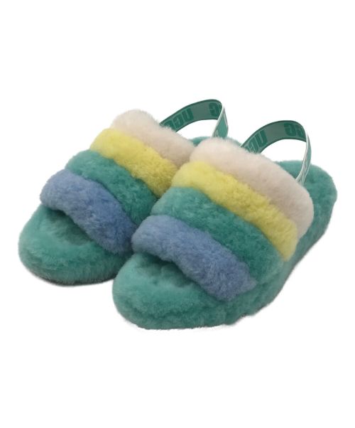 UGG（アグ）UGG (アグ) FLUFF YEAH SLIDE/フラフイエースライド グリーン サイズ:US8/UK6/EU39の古着・服飾アイテム