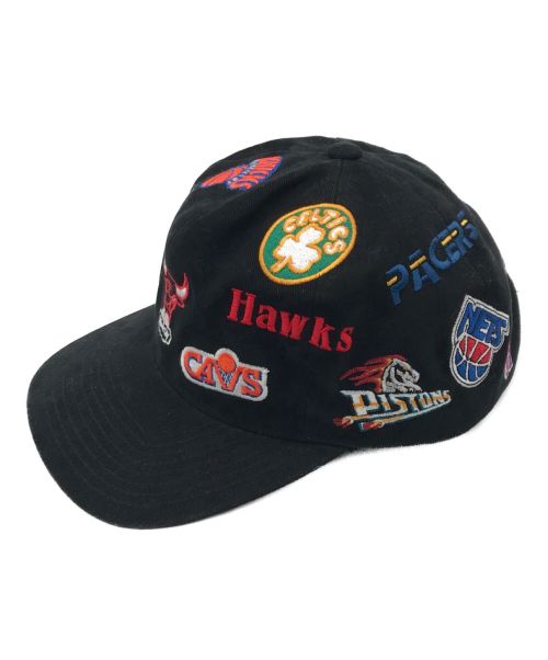 MITCHELL & NESS（ミッチェルアンドネス）MITCHELL & NESS (ミッチェルアンドネス) NBAオールオーバーチームロゴキャップ ブラックの古着・服飾アイテム