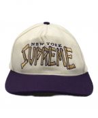 SUPREMEシュプリーム）の古着「Bones Logo 5-Panel」｜アイボリー×パープル