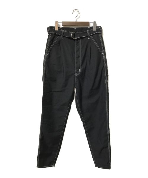 doublet（ダブレット）doublet (ダブレット) HEAVY TWILL HIGH WAIST WIDE TAPERED TROUSERS ブラック サイズ:SMALLの古着・服飾アイテム