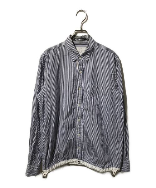 sacai（サカイ）sacai (サカイ) DRAWSTRING COTTON POPLIN SHIRT ブルー×ホワイト サイズ:2の古着・服飾アイテム