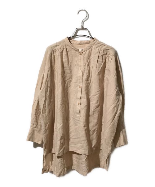 evam eva（エヴァムエヴァ）evam eva (エヴァムエヴァ) COTTON SILK PULLOVER SHIRTS ベージュ サイズ:表記なし（ワンサイズM）の古着・服飾アイテム