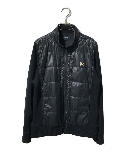 BURBERRY GOLF（バーバリーゴルフ）BURBERRY GOLF (バーバリーゴルフ) ニット切替ジャケット ブラック サイズ:Lの古着・服飾アイテム