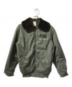 FRENCH ARMY/FRENCH AIR FORCEフレンチアーミー/フレンチエアフォース）の古着「Herringbone Flight Boa Jacket/パイロットジャケット」｜カーキ